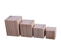 DUBTEDHOU Piedini per mobili in legno, Gambe for mobili quadrate in legno, confezione da 4 misure multiple for aggiungere altezza ai mobili(12x12x15cm)
