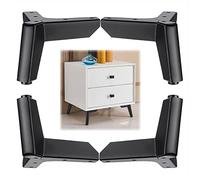 DUBTEDHOU Piedini triangolari in metallo per mobili, Gambe for Mobili In Metallo 4 Pezzi Oro E Nero 8-15 cm(Black,12cm(4.7in))