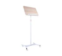 DUBTEDHOU Podio Portatile da Pavimento, Supporto da Pavimento Regolabile 50-130 cm con Clip e Ruote Carico di 25 kg in Bianco e Nero(White)
