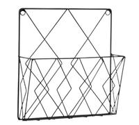 DUBTEDHOU scaffale galleggiante, 2 pezzi di metallo da parete for riviste, giornali, portaoggetti for ufficio, libri, giornali, cartelle, espositore da tavolo(Black)