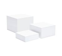 DUBTEDHOU Set di espositori da Tavolo for Dessert con Alzata a Buffet da 3 Pezzi, espositori da Dessert a cubo in Acrilico, espositori da Tavolo, espositori da Buffet a Incastro con cubo Lucido