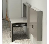 DUBTEDHOU Sgabello invisibile per cambiarsi le scarpe, Panca scarpiera pieghevole da parete multicolore(E)