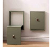 DUBTEDHOU Sgabello invisibile per cambiarsi le scarpe, Wall Mounted Folding Shoe Changing Stool Steel Frame Solid Wood Multicolor(Green)