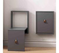 DUBTEDHOU Sgabello invisibile per cambiarsi le scarpe, Wall Mounted Folding Shoe Changing Stool Steel Frame Solid Wood Multicolor(Dark Gray)