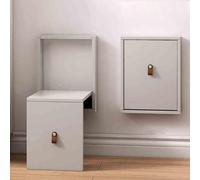 DUBTEDHOU Sgabello invisibile per cambiarsi le scarpe, Wall Mounted Folding Shoe Changing Stool Steel Frame Solid Wood Multicolor(Grey)