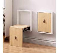 DUBTEDHOU Sgabello invisibile per cambiarsi le scarpe, Wall Mounted Folding Shoe Changing Stool Steel Frame Solid Wood Multicolor(Wood Color 2)