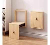 DUBTEDHOU Sgabello invisibile per cambiarsi le scarpe, Wall Mounted Folding Shoe Changing Stool Steel Frame Solid Wood Multicolor(Wood Color 1)