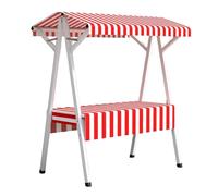 DUBTEDHOU Stand leggero per mercati contadini, Carrello stradale pieghevole con tenda da sole portatile Bancarella del mercato multicolore 60x130-150 cm(Red,60cmx130cm)