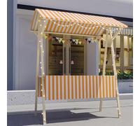 DUBTEDHOU Stand leggero per mercati contadini, Carrello venditore pieghevole con tettuccio multicolore, larghezza 120-150 cm(Orange,Width/120cm(47 1/4"))