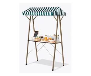 DUBTEDHOU Stand leggero per mercati contadini, Chiosco pieghevole del mercato con il baldacchino e il tavolo smontabile 150kg che porta 120-150x60cm(150x60cm/59.06x23.62in)