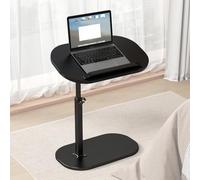 DUBTEDHOU Tavolino a forma di C, Tavolino da divano girevole in metallo a forma di C regolabile in altezza con vassoio multicolore 40x30 cm(Lift/Turn - Black)