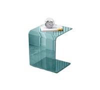 DUBTEDHOU Tavolino in acrilico, Comodino comodino in acrilico a forma di UC multicolore 30x30x55-65 cm