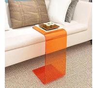DUBTEDHOU Tavolino in acrilico, Comodino comodino in acrilico a forma di UC multicolore 30x30x55-65 cm