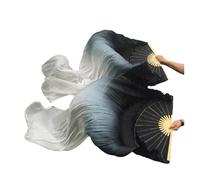 DUBTEDHOU ventaglio in bambù per Danza del Ventre, Veli a ventaglio in Seta for Danza del Ventre, Dimensioni Multiple 1(150CM)