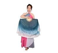 DUBTEDHOU ventaglio in bambù per Danza del Ventre, Velo a ventaglio for Danza del Ventre in Seta, bifacciale, a Due Strati, 2 Pezzi, Multicolor, Dimensioni Multiple(Color 1,31cm-10cm)