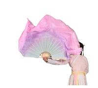 DUBTEDHOU ventaglio in bambù per Danza del Ventre, Velo a ventaglio for Danza del Ventre in Seta, bifacciale, a Due Strati, 2 Pezzi, Multicolor, Dimensioni Multiple(Color 4,31cm-20cm)