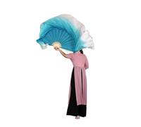 DUBTEDHOU ventaglio in bambù per Danza del Ventre, Velo a ventaglio for Danza del Ventre in Seta, bifacciale, a Due Strati, 2 Pezzi, Multicolor, Dimensioni Multiple(Color 10,31cm-20cm)