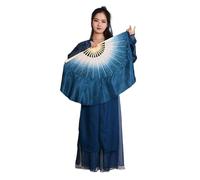 DUBTEDHOU ventaglio in bambù per Danza del Ventre, Velo a ventaglio for Danza del Ventre in Seta, bifacciale, a Due Strati, 2 Pezzi, Multicolor, Dimensioni Multiple(Color 2,31cm-30cm)