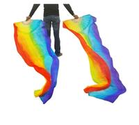 DUBTEDHOU ventaglio in bambù per Danza del Ventre, Ventagli di Danza del Ventre in Seta Velo Costole di bambù 1 Paio o 1 Pezzo Multicolor di Dimensioni Multiple(1pair-Type 3,180x90cm)
