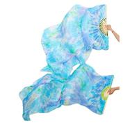 DUBTEDHOU ventaglio in bambù per Danza del Ventre, Ventagli di Danza del Ventre in Seta Velo Costole di bambù 1 Paio o 1 Pezzo Multicolor di Dimensioni Multiple(1pair-Type 10,120x90cm)