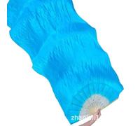 DUBTEDHOU ventaglio in bambù per Danza del Ventre, Ventagli di Velo a 14 Costole in Seta imitata di bambù for Danza del Ventre, Confezione da 2, Multicolore, 1-1,8 m(Total 1.5 Meters Blue)