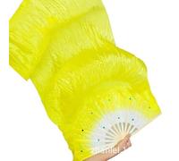 DUBTEDHOU ventaglio in bambù per Danza del Ventre, Ventagli di Velo a 14 Costole in Seta imitata di bambù for Danza del Ventre, Confezione da 2, Multicolore, 1-1,8 m(Total Length 1.8 yllow)