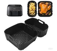 DUBUOZA 2 Pezzi Accessori Friggitrice ad Aria per Philips Dual Basket Air Fryer 6L/3L,Accessori per Philips Airfryer Dual NA350/00,Facile da Pulire e Riutilizzabile