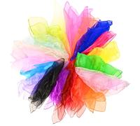 DUBUOZA 20 Pezzi Foulard Giocoleria,60x60cm Sciarpe di Giocoleria Sciarpe Danza,per spettacoli, magia e acrobatica nei programmi dell'asilo materno