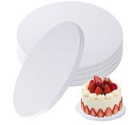 DUBUOZA 5 Pezzi Cake Board Round da 25 cm,Sottotorta Tondo 25 cm x 12 mm,Base Torta,Tagliere per Torte Riutilizzabili in Cartone per il Trasporto di Torte e Dessert da 6-9