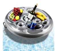 DUBUOZA Portabibite Gonfiabile Portabevande 2-in-1 Vassoio Galleggiante Portabicchieri Galleggiante per Scaffali Galleggianti di Bevande alle Feste Estive in Piscina