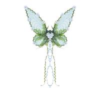 Dubute Ali da fata per adulti e donne, ali di farfalla, per ragazze, fiori e foglie, ali d'angelo, costume per Halloween (blu-B, taglia unica)