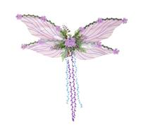 Dubute Ali da fata per adulti e donne, ali di farfalla, per ragazze, fiori e foglie, ali d'angelo, costume per Halloween (viola, taglia unica)