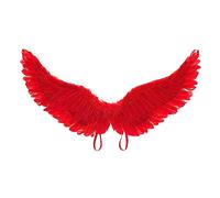 Dubute Ali di angelo in piuma per costume da angelo per adulti, donne, bambini e ragazze per Halloween Cosplay (rosso, taglia unica)