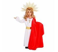 Dubute Costume da Gesù per bambini e ragazzi, a maniche lunghe, con abito e collana con croce, parrucca per Halloween, Natale, cosplay (multicolore, L)