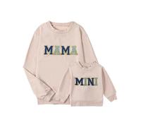 Dubute Mommy and Me - Set di abbigliamento a maniche lunghe con stampa di lettere, coordinato per la famiglia, felpa casual, 18-24 Months