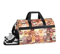 ducanll Animal Feet - Borsa da palestra per donna e uomo, con scomparto per scarpe, borsa da viaggio per aereo, sport, palestra, yoga, impermeabile, weekender, Cartone animato., 19.7 x 13.8 x 9.9 in