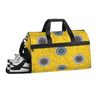 ducanll Borsa da palestra astratta per uomo e donna, 43 l, borsa sportiva da viaggio con fiore giallo, da uomo, con scomparto per scarpe, borse da trasporto per aerei e donne, Fiore giallo., 19.7 x