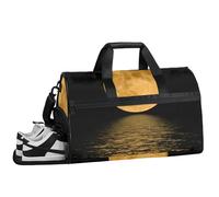 ducanll Borsa da palestra da donna e uomo con scomparto per scarpe, borsone Night Moon per aeroplano, sport, palestra, borsa da yoga, impermeabile, borsa da viaggio, Luna Notte, 19.7 x 13.8 x 9.9 in