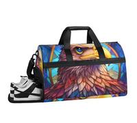 ducanll Borsa da palestra da uomo, 43 l, grande borsone da viaggio, borsa da viaggio Eagle con scomparto per scarpe, borsa da viaggio per oggetti personali, borsa da viaggio per donne, Aquila, 19.7 x