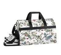 ducanll Borsa da palestra da uomo con fiori primaverili, 43 l, grande borsone da viaggio, motivo farfalla, borsa da viaggio con scomparto per scarpe, articolo personale, borsa da viaggio per weekend
