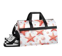 ducanll Borsa da palestra oceanica da uomo, grande borsone da viaggio da 43 l, con scomparto per scarpe, borsa da viaggio per oggetti personali da donna, Stella marina, 19.7 x 13.8 x 9.9 in