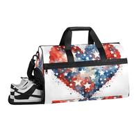 ducanll Borsone da palestra astratto da uomo con scomparto per scarpe, motivo amore, borsa da donna con tracolla, ideale per viaggi, palestra, sport, Motivo d'amore, 19.7 x 13.8 x 9.9 in