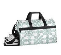 ducanll Borsone da palestra con geometria bianca per uomo, a forma di ventaglio, impermeabile, borsone sportivo per viaggi, weekender, da donna, con scomparto per scarpe, A ventaglio, 19.7 x 13.8 x