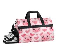 ducanll Borsone da palestra da uomo con scomparto per scarpe, motivo: animali da 43 l, con cinghia, ideale per viaggi, palestra, sport, Maiali, 19.7 x 13.8 x 9.9 in