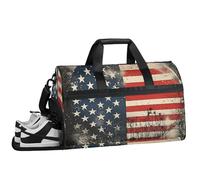 ducanll Borsone da palestra da uomo con scomparto per scarpe, motivo bandiera nazionale, 43 l, borsa da donna con tracolla, ideale per viaggi, palestra, sport, Stella., 19.7 x 13.8 x 9.9 in
