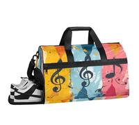 ducanll Borsone da palestra per musica, da donna, impermeabile, per sport, viaggi, weekend, per uomini e donne, con scomparto per scarpe, Nota bene:, 19.7 x 13.8 x 9.9 in
