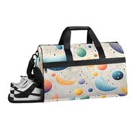ducanll Borsone da palestra per uomo e donna, 43 l, borsa da viaggio per sport, pianeta, con scomparto per scarpe, borse da trasporto per aerei e donne, Pianeta, 19.7 x 13.8 x 9.9 in