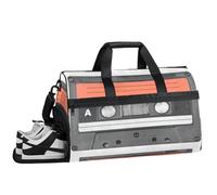 ducanll Borsone da palestra vintage classico da 43 l, con scomparto per scarpe, design a cassetta, borsa da donna con tracolla, ideale per viaggi, palestra, sport, Design a cassetta, 19.7 x 13.8 x 9.9