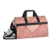 ducanll Borsone da palestra vintage Love per uomo e donna, 43 l, misura media, per sport, rosa, da viaggio, con scomparto per scarpe, borse da trasporto per aerei e donne, Arte Rosa, 19.7 x 13.8 x 9.9