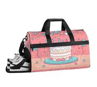 ducanll Graziosa borsa da palestra da uomo, grande borsone da viaggio da 43 l, con motivo a torta, con scomparto per scarpe, borsa da viaggio per oggetti personali, borse da viaggio per donne, Motivo